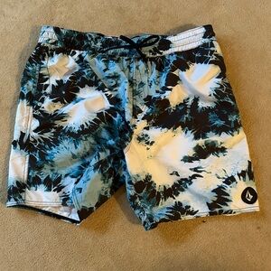 Volcom Men's Blue Tie-Dye Shorts